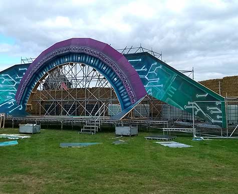 Layher structure for festival stage.