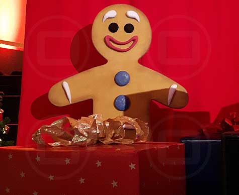 Gingerbread man stage prop.