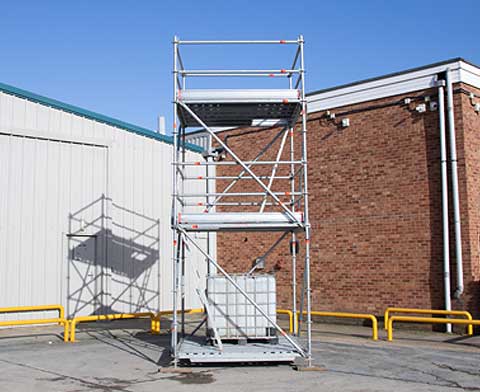 1.5m ladder-accessed Layher camera tower.