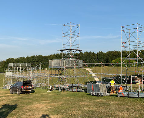 Layher structure for Boomtown Area 404 under construction.