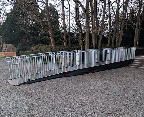 Temporary disabled access ramps at Blenheim Palace.