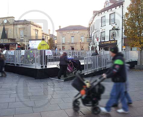 15-person disabled viewing platform for Mansfield Christmas Lights switch on.